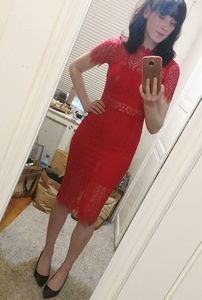 Just Me Red Lace Dress